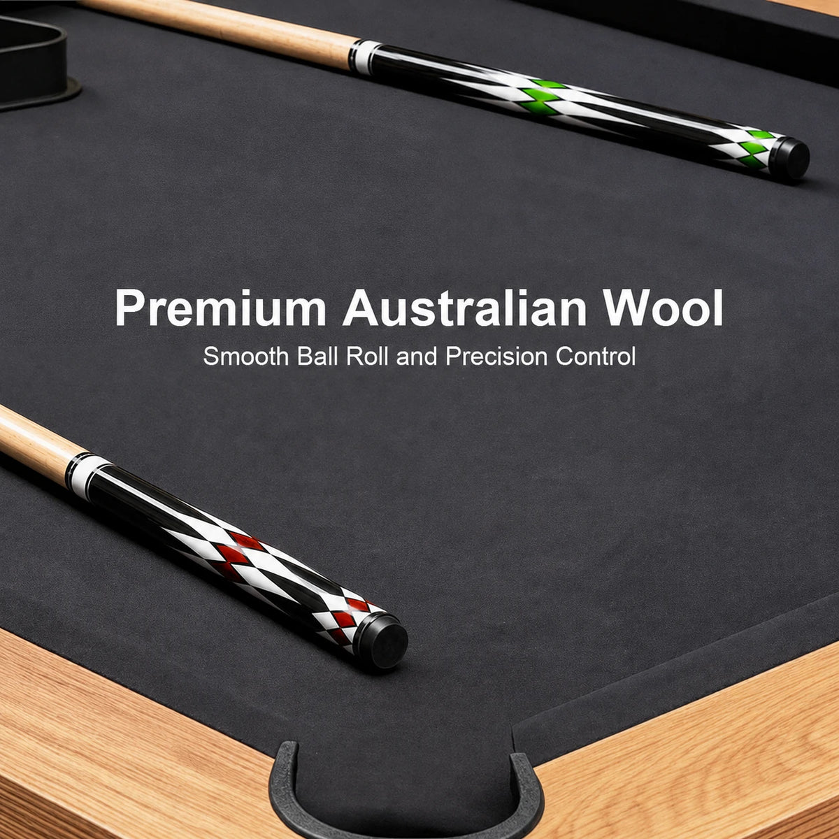 Pool Table with Ball Return and Wool Cloth, Full Accessories, 7ft