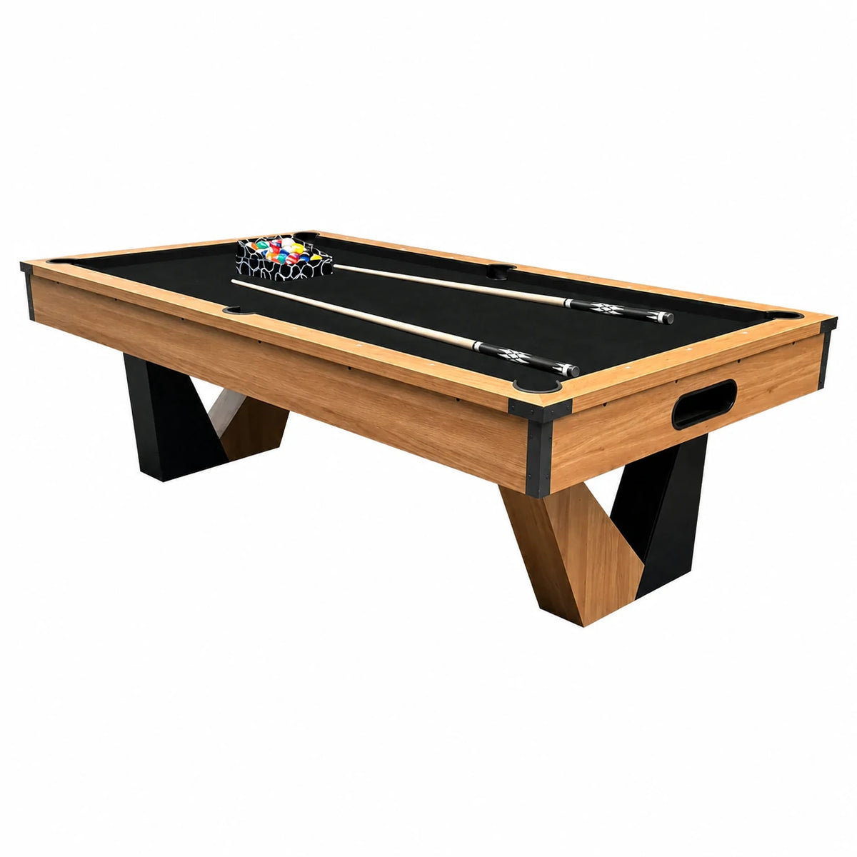 Pool Table with Ball Return and Wool Cloth, Full Accessories, 7ft