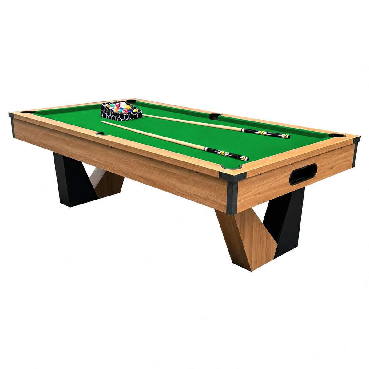 Pool Table with Ball Return and Wool Cloth, Full Accessories, 7ft