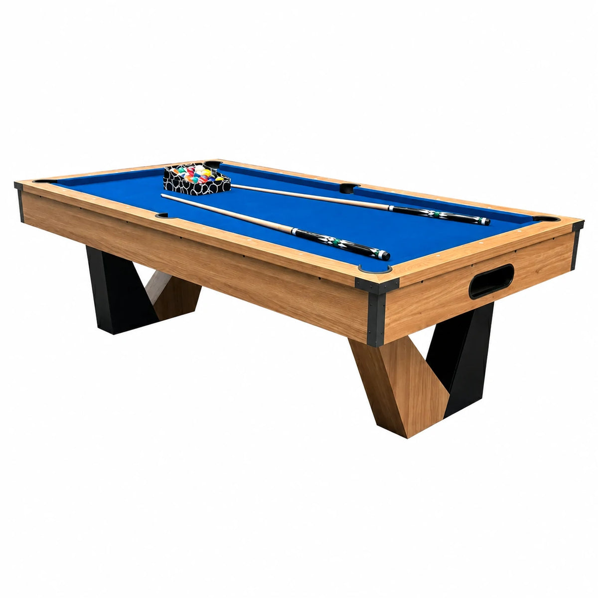 Pool Table with Ball Return and Wool Cloth, Full Accessories, 7ft