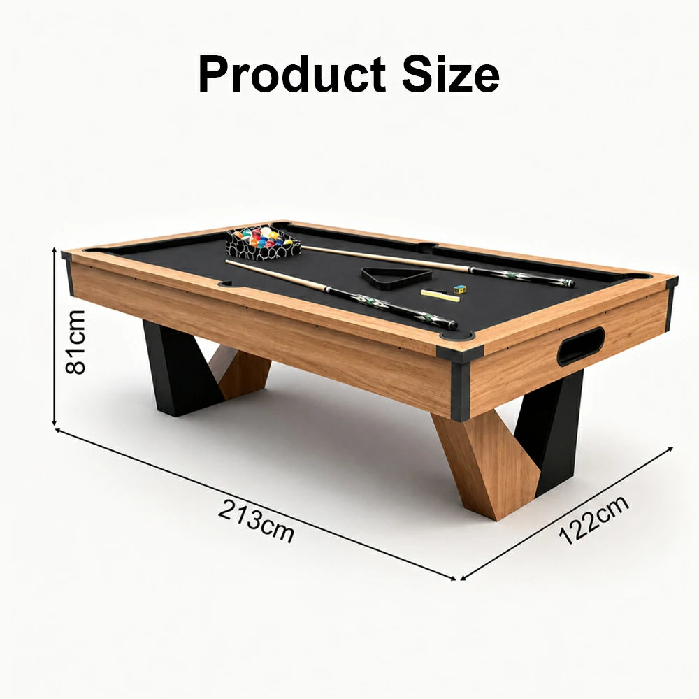 Pool Table with Ball Return and Wool Cloth, Full Accessories, 7ft