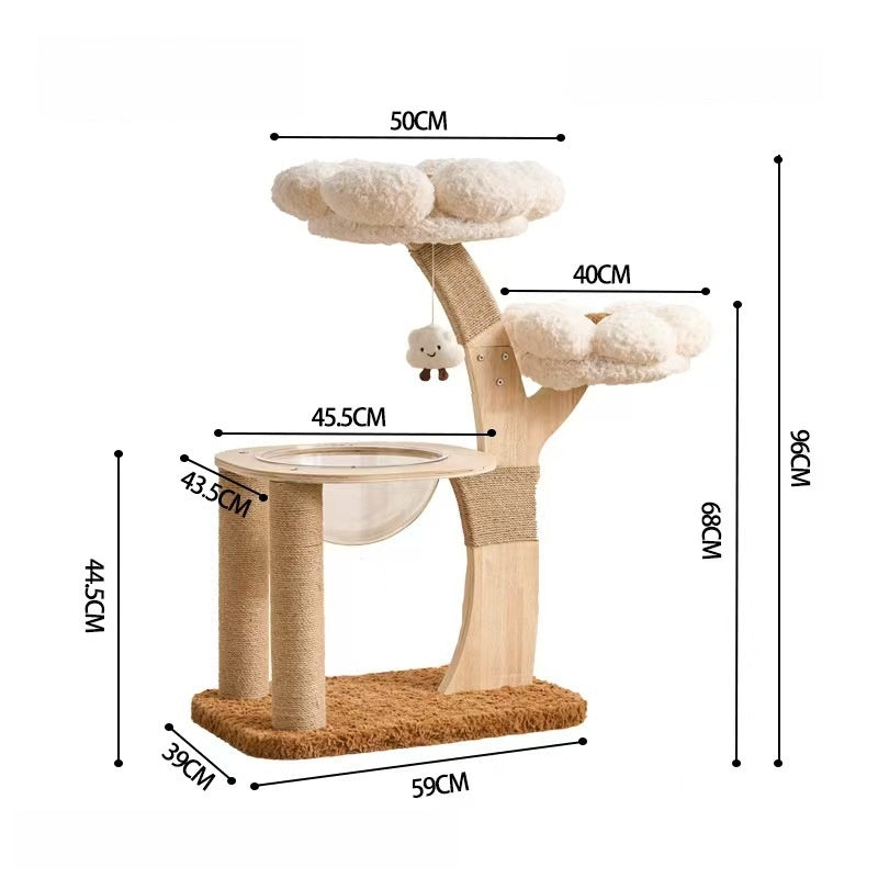 Cat Tree with Condo, Natural Sisal Cat Scratcher & Jumping Platform