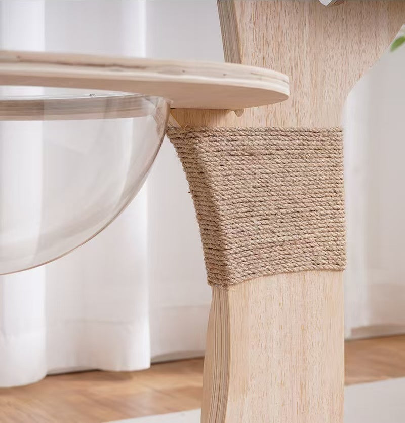 Cat Tree with Condo, Natural Sisal Cat Scratcher & Jumping Platform