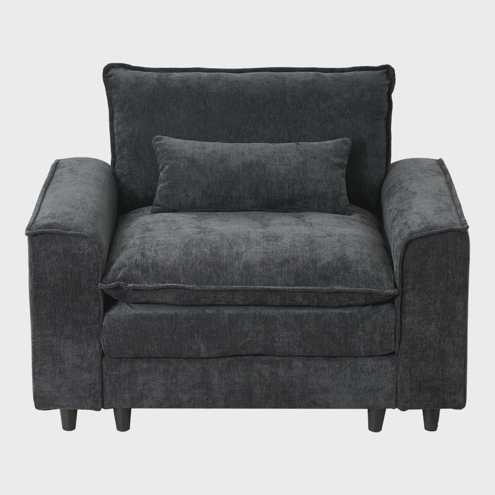 Load video: Comfort Combo: Single Sofa and Portable Footstool