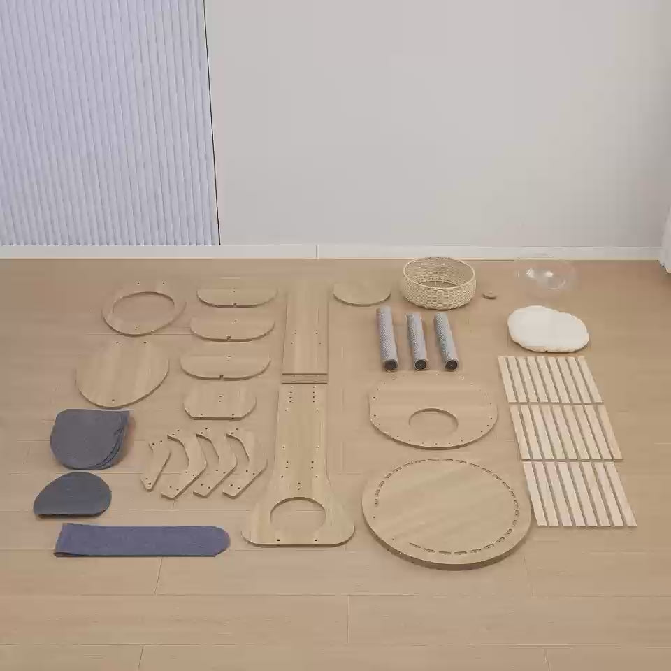 Load video: Multi-functional MDF cat tree, an elegant indoor decoration